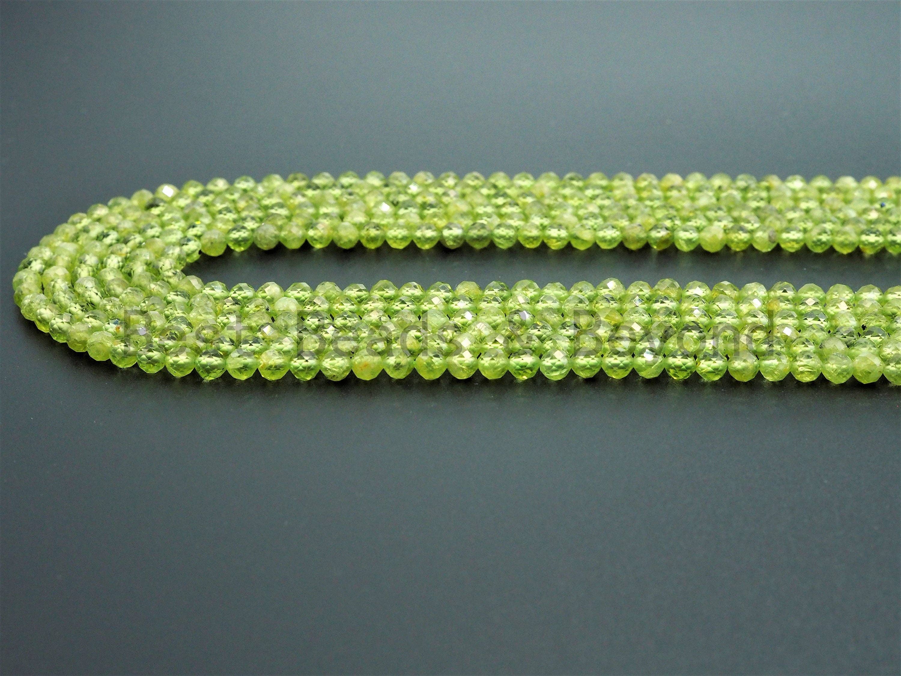 High Quality Natural Olivine Peridot Round Faceted beads, 2mm/3mm/4mm Tiny Sparkly Peridot Gemstone Beads, 15.5inch strand, SKU#U358
