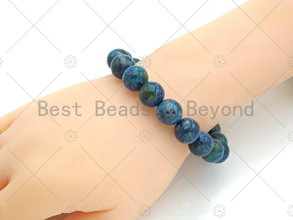 Blue African Turquoise Stretchy Bracelet, Sku#EF41C