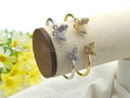 Coloful CZ Butterfly Open Cuff Bracelet, Sku#X75