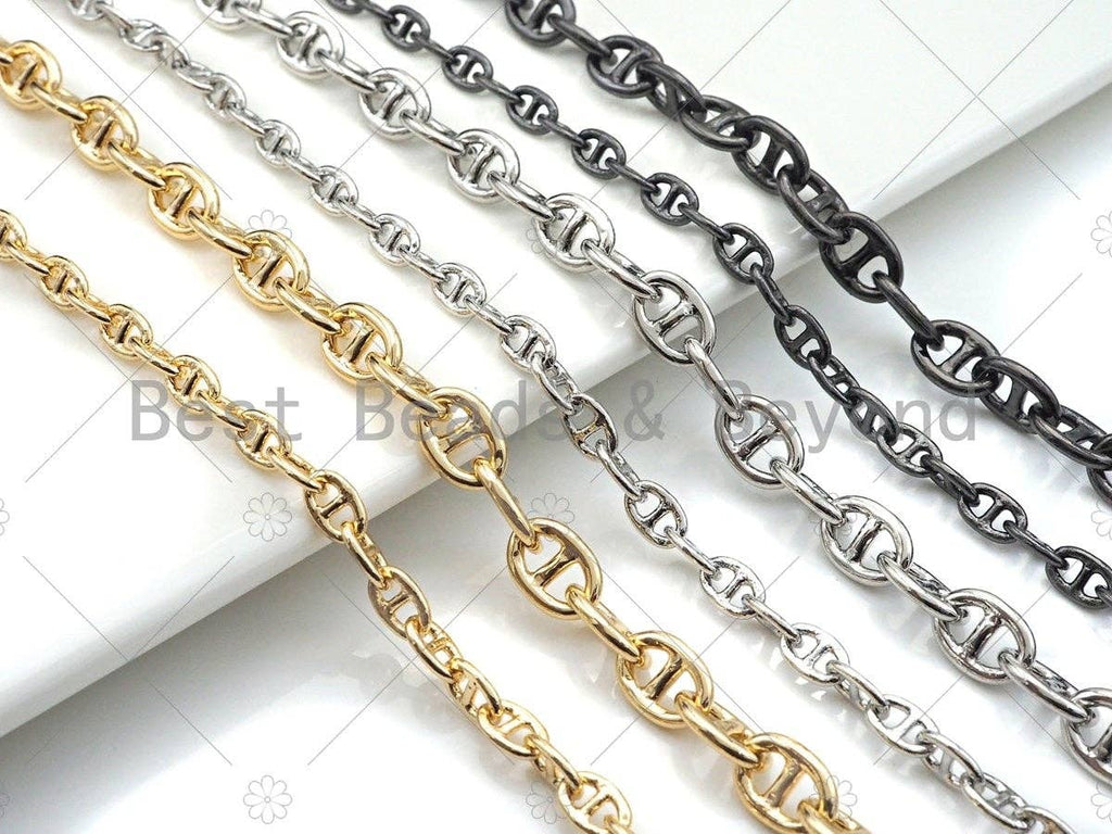 High Quality Hand Made  Anchor / Mariner Gold Chain, 18K Real Gold Plated Chain, Wholesale bulk Chain, 5x8mm, sku#M325