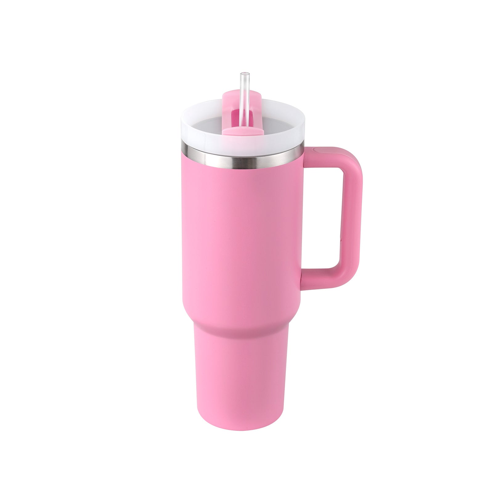 Gobelet isotherme 1,2 L avec poignée et paille, en acier inoxydable, anti-déversement, tasse à café isotherme sous vide avec couvercle, mug conique, cadeaux pour la Saint-Valentin, convient pour la voiture, la salle de sport, le bureau, les voyages