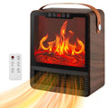 【HAPPY New Year 】TMWINGS Mini Electric Fireplace Space Heater 1500W with Realistic 3D Flame Remote Control Adjustable Thermostat 12H Timer 2 Heat Settings Fan-Only Mode Tip-Over & Overheat Protection Portable Indoor Heater for Bedroom Living Room Office