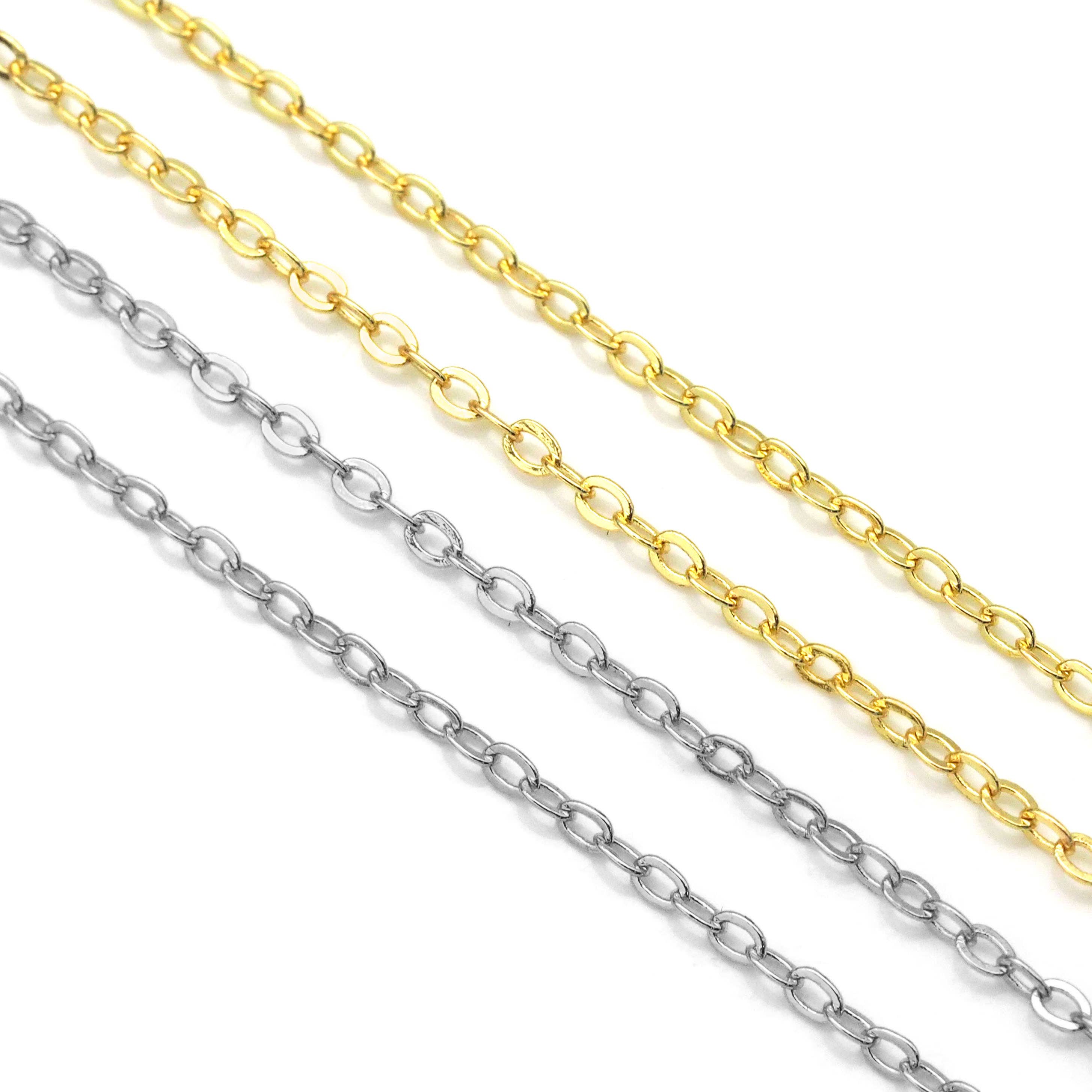 Dainty Oval Rolo link Gold unfinished chain by yard,sku# LX164