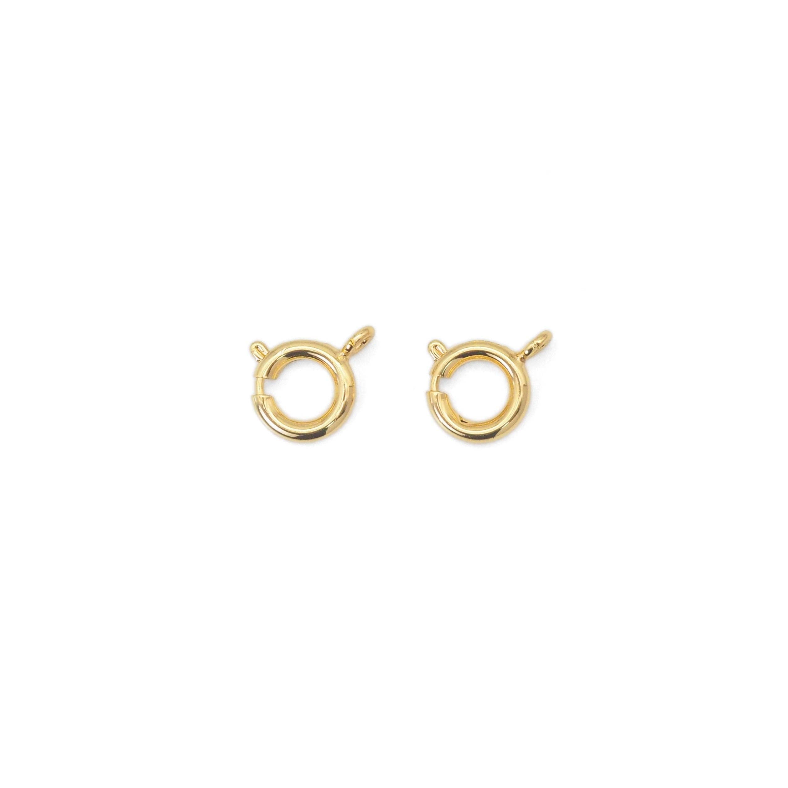 CZ Gold Spring Ring Clasp , Sku#Y834