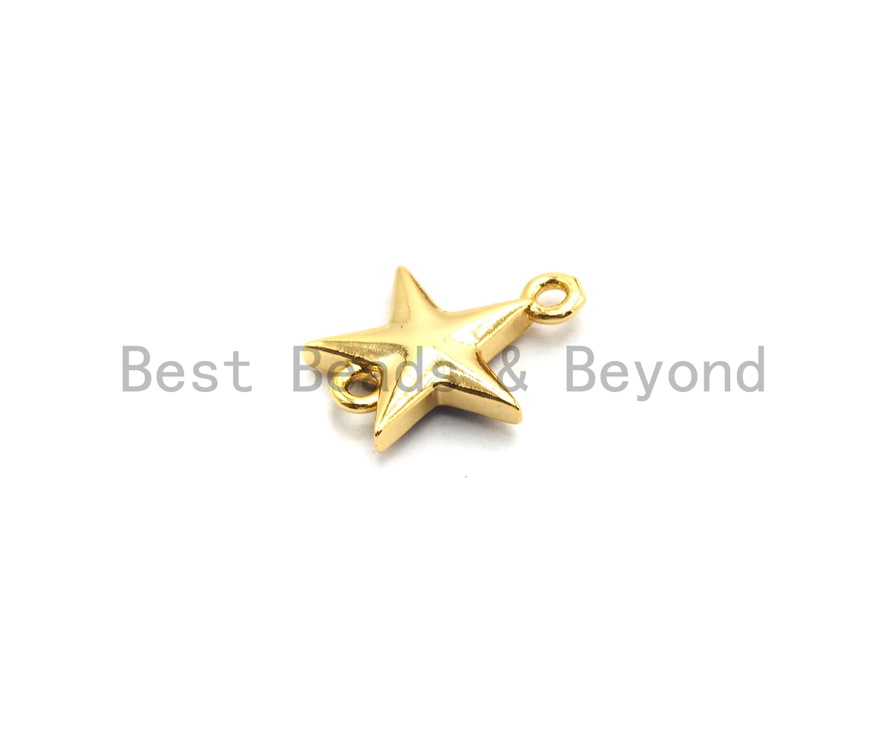 100% Natural Shell Blue Star Connector with Gold/Silver Plated Finish, Natural Shell Connector, Star Connector, 11x13mm,SKU#Z295