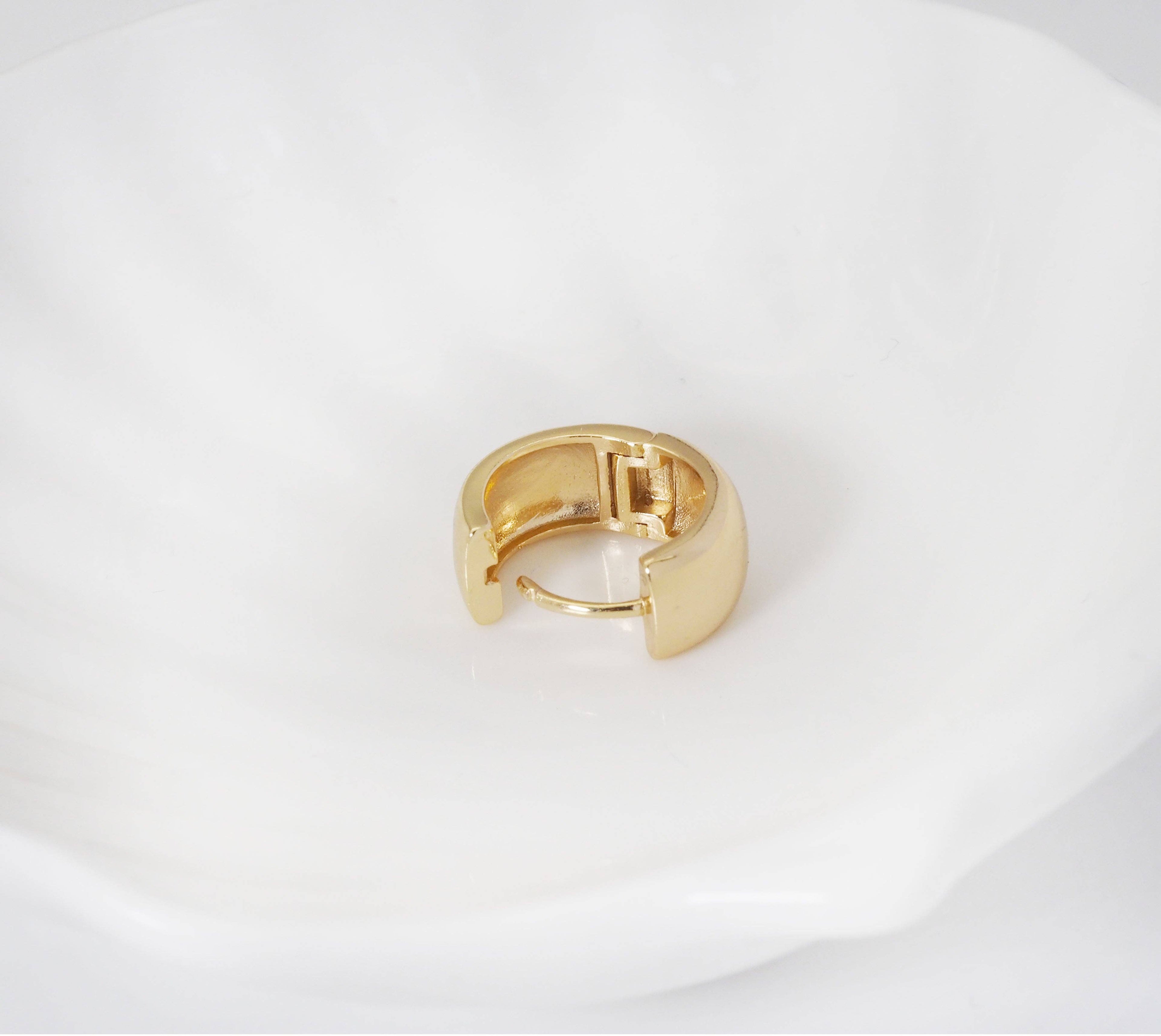 Gold Thick Hoop Earrings, Sku#CP47