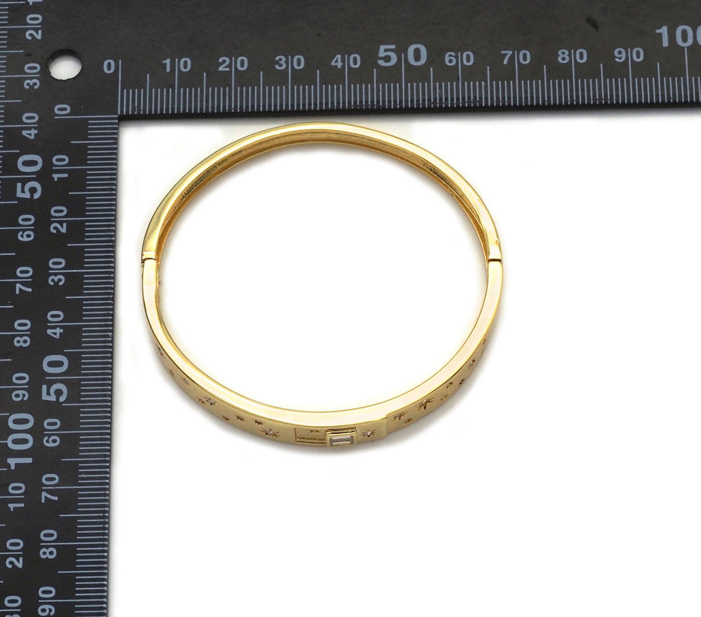 CZ Pave Multi Stars Bangle Bracelet, Sku#O117