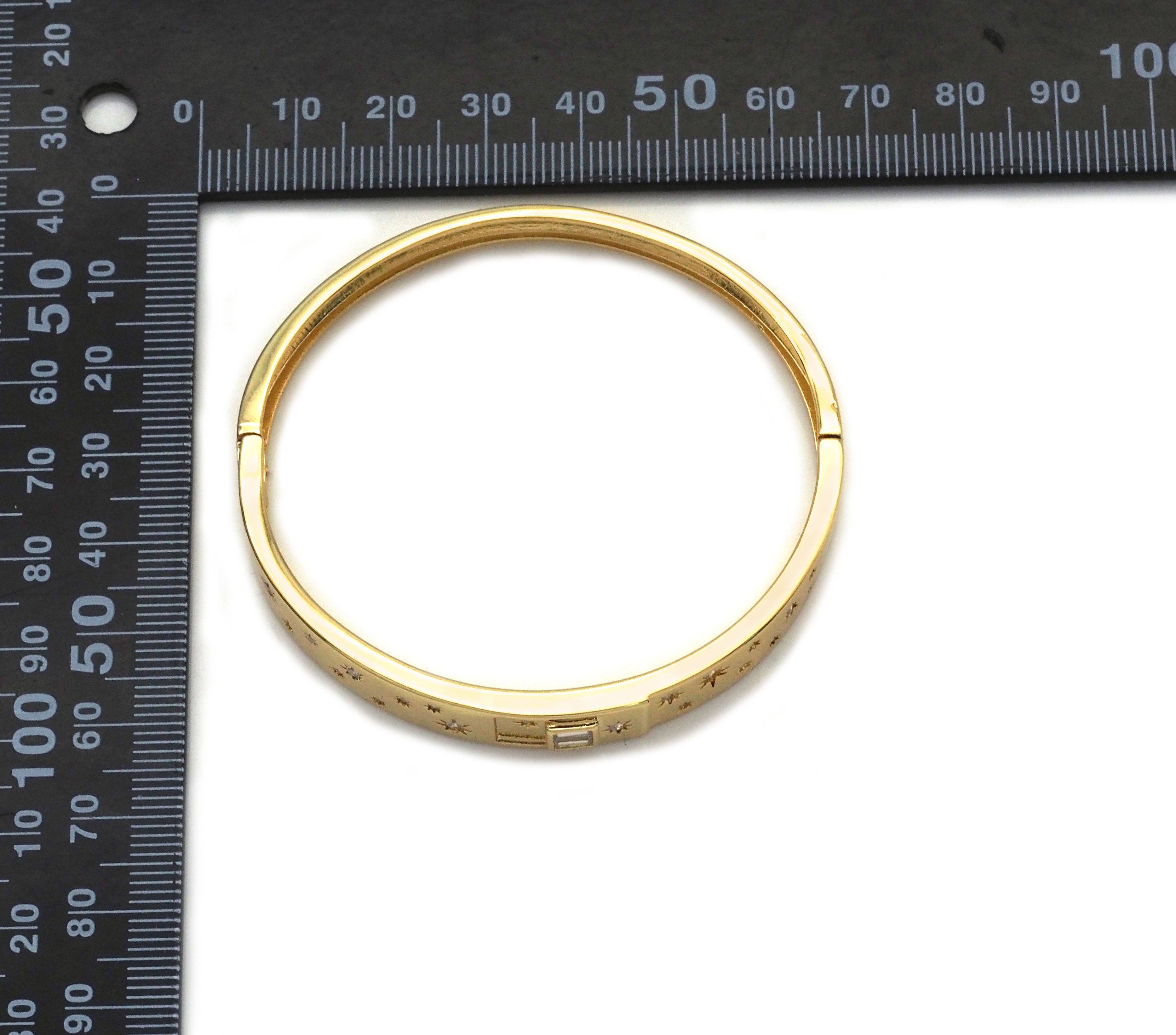 CZ Pave Multi Stars Bangle Bracelet, Sku#O117