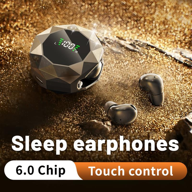MSHUKCOE Mini Wireless Sleep Earbuds for Side Sleepers, Bluetooth 6.0 In-Ear Headphones with Noise Reduction,Ultra Small Hidden Earphones, Comfortable Fit for Long Wear & Deep Sleep&Work