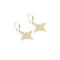Gold Enamel Chinese Knot Hoop Earrings, Sku#EF347