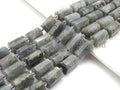 High Quality Natural Labradorite Cylinder Facted Beads, Natural Labradorite beads, 12x18mm, sku#U665