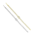 Rectangle CZ Link With Rectangle CZ Center Bracelet, Sku#A380