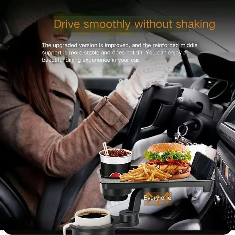 Car Cup Holder, Dual-Slot Design Seat Cup Holder, In-Car Beverage & Snack Storage Accessory, Automotive Organizer, Center Console Storage Box, Vehicle Organization Supplies, Rotating Cup Holder & Tray Extender
