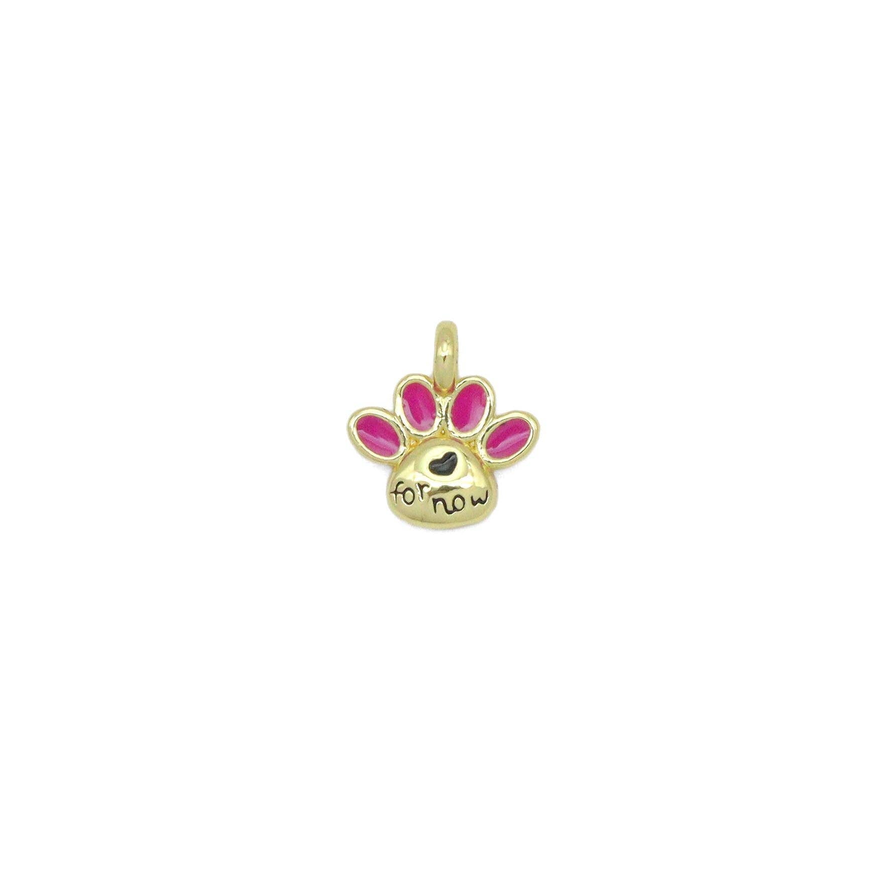 Hot Pink Enamel claw Charm Pendant, Sku#LK1081