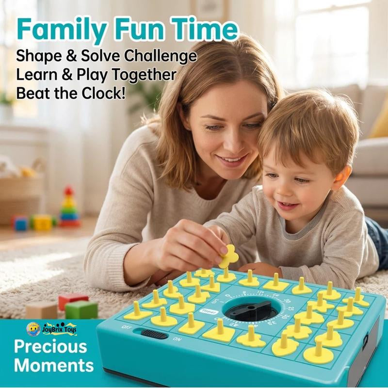 Time Puzzle Pop up Board Game for Kids with Shape Matching Puzzles Fun Learning Toy That Teaches Shape & Color Recognition Develops Problem Solving Skills Eco Friendly ABS Material