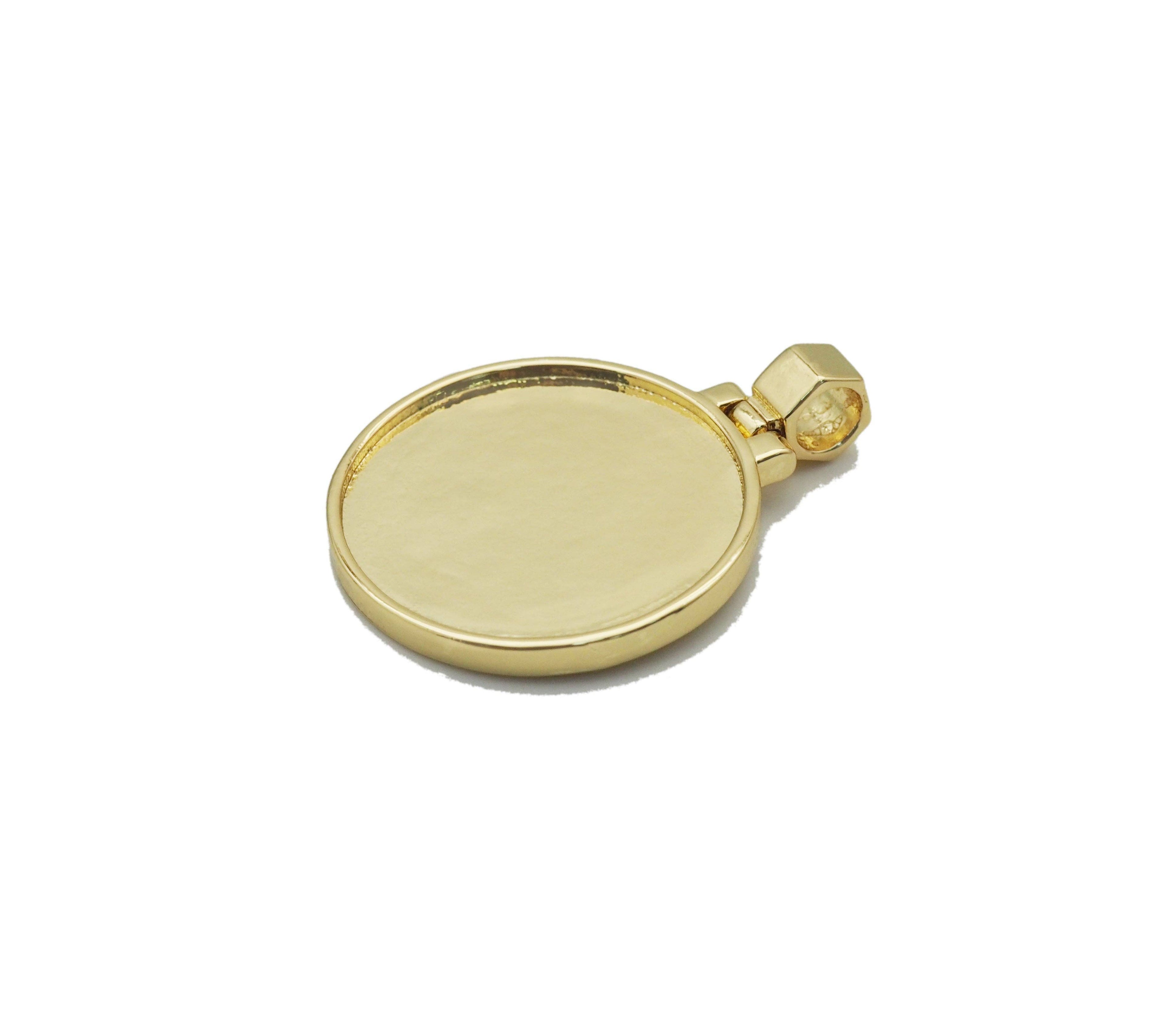 Gold Medallion Tu Teng coin Coin Charm, Sku#LX152