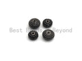 Black CZ Pave On Black Micro Pave Roundel Spacer Beads with Black Crystal for Bracelet, Spacer Beads,8x12/6x10mm, sku#G415