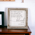 Jim Valvano Quote Framed Wooden Sign 5 Inch Greatest Gift My Father Believed In Me Wall Decor