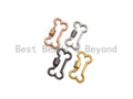 Dog Bone Shape Clasp, CZ Pave ScrewClasp, Pet Charm, Gold/Silver/Rose Gold/Black Carabiner Clasp, 14x26mm, sku#H299