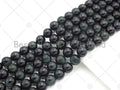 High Quality Natural Green Obsidian, Round Smooth 10mm/12mm Beads, 15.5" Full Strand, Sku#U1132