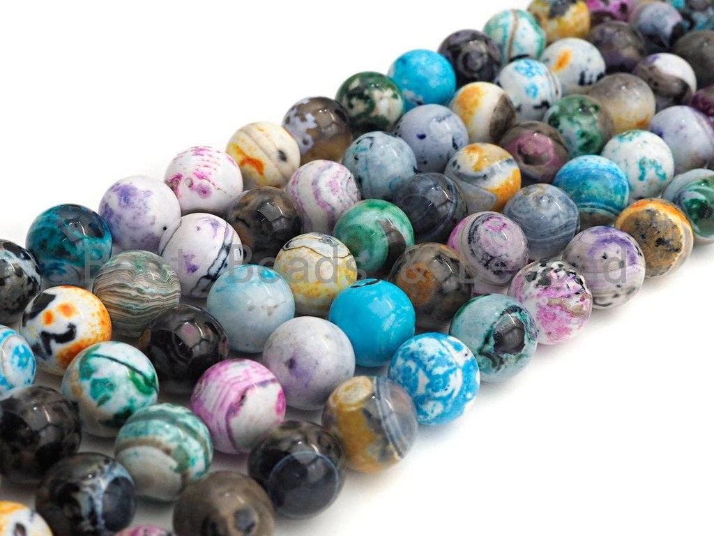 NEW Multicolor Natural Agate Beads, 12mm round agate beads, sku#U944