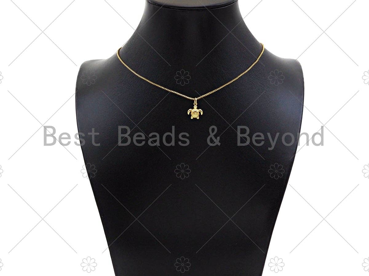 18k Dainty Gold Turtle Shape Pendant/Charm,Cute Turtle Charm, Necklace Bracelet Charm Pendant,11x13mm, Sku#Y401