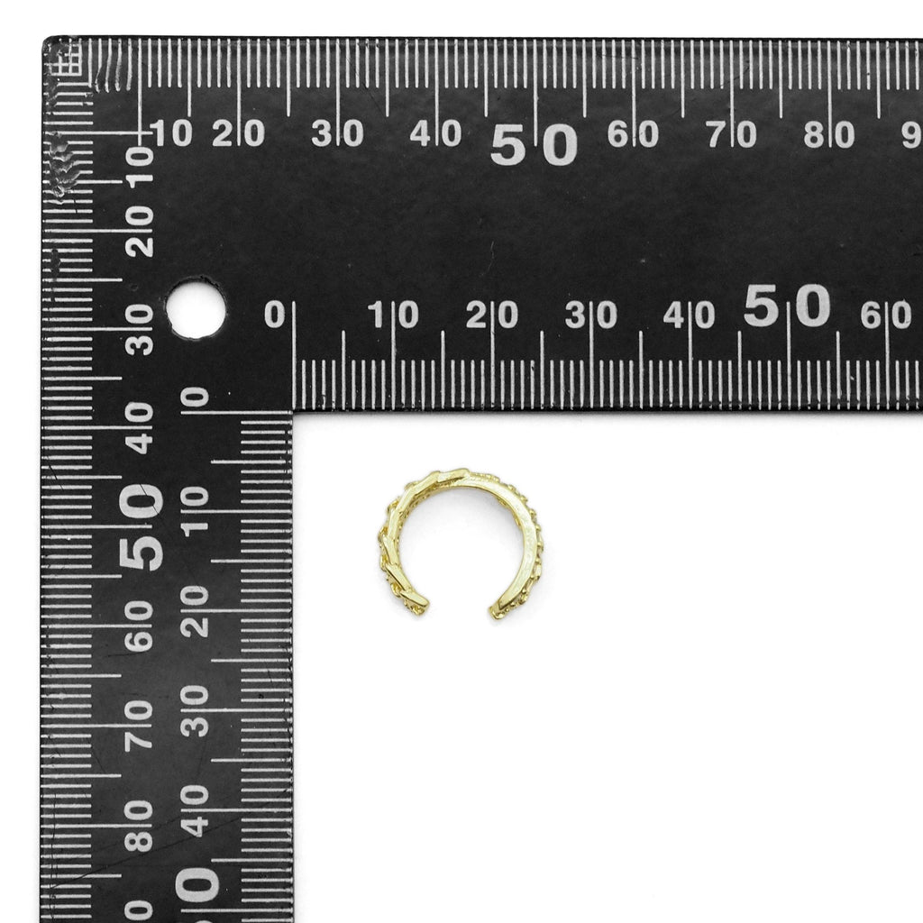 Gold Clear CZ Cross Ear Cuff, Sku#Y820