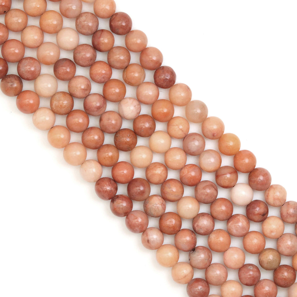 Genuine Orange Quartz Round Smooth Beads, Sku#U1879