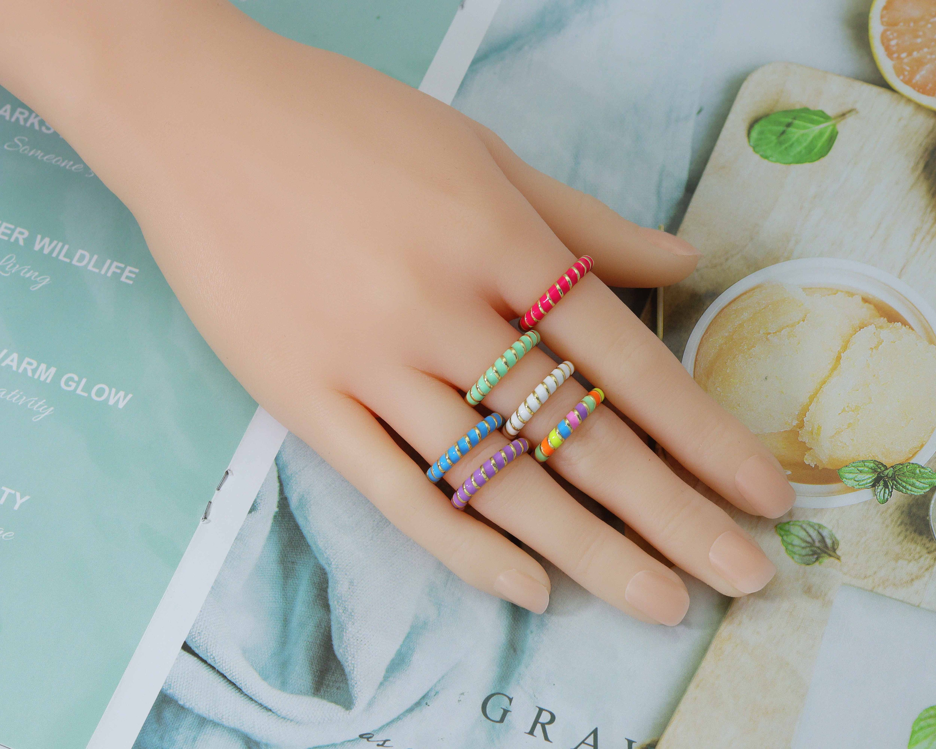 Enamel Adjustable Ring, Sku#X306