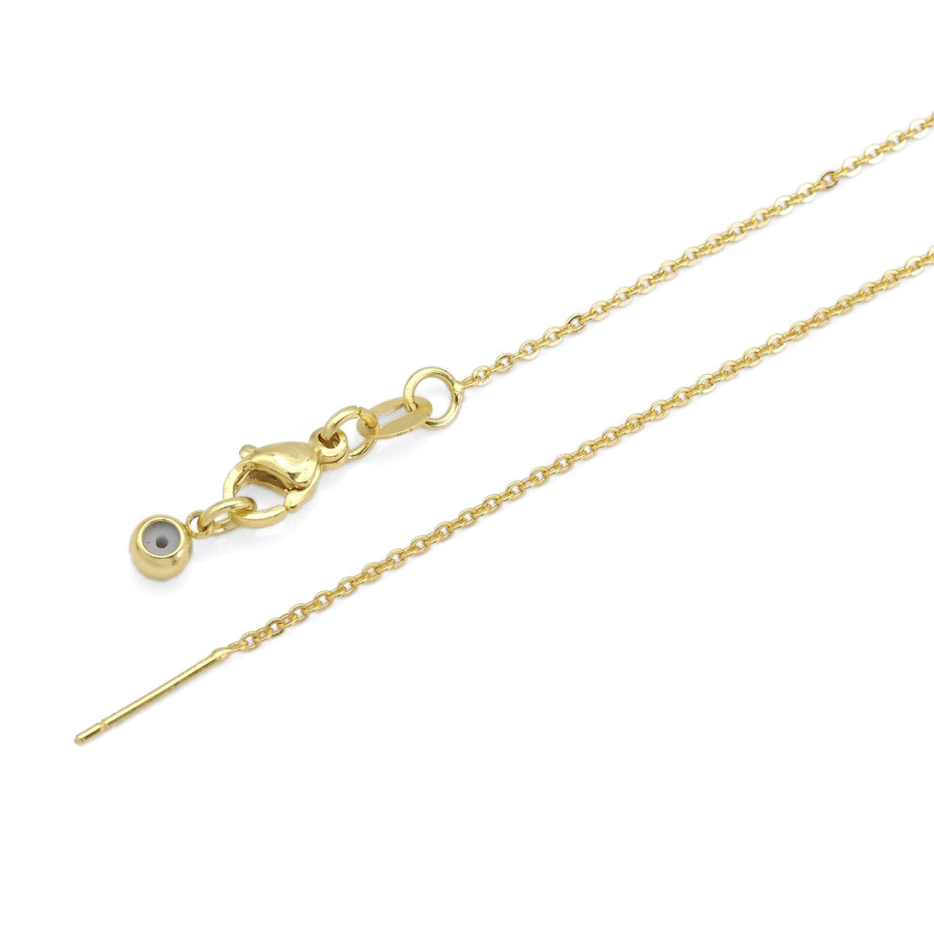 Dainty Gold Silver Puffy Heart Charm Adjustable necklace, Sku#EF337