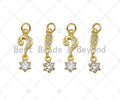 CZ Micro Pave Question Mark Exclamation Mark With Big CZ Pendant, 18K Dainty Gold Charm, Necklace Bracelet Charm Pendant,8x14mm,Sku#LK310