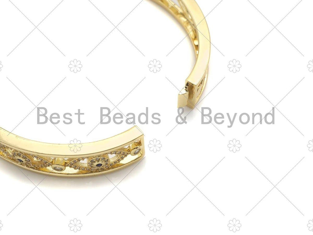 CZ Evil Eye Bangle Bracelet, Sku#X172