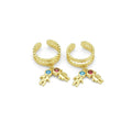 Gold Colorful CZ Boy And Girl Adjustable Ring, Sku#LD419
