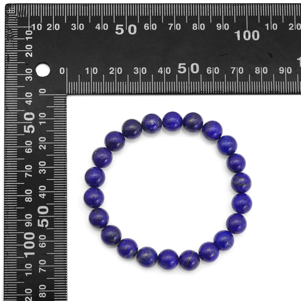 Genuine Quality Lapis Round Smooth Stretchy Bracelet, Sku#EF330