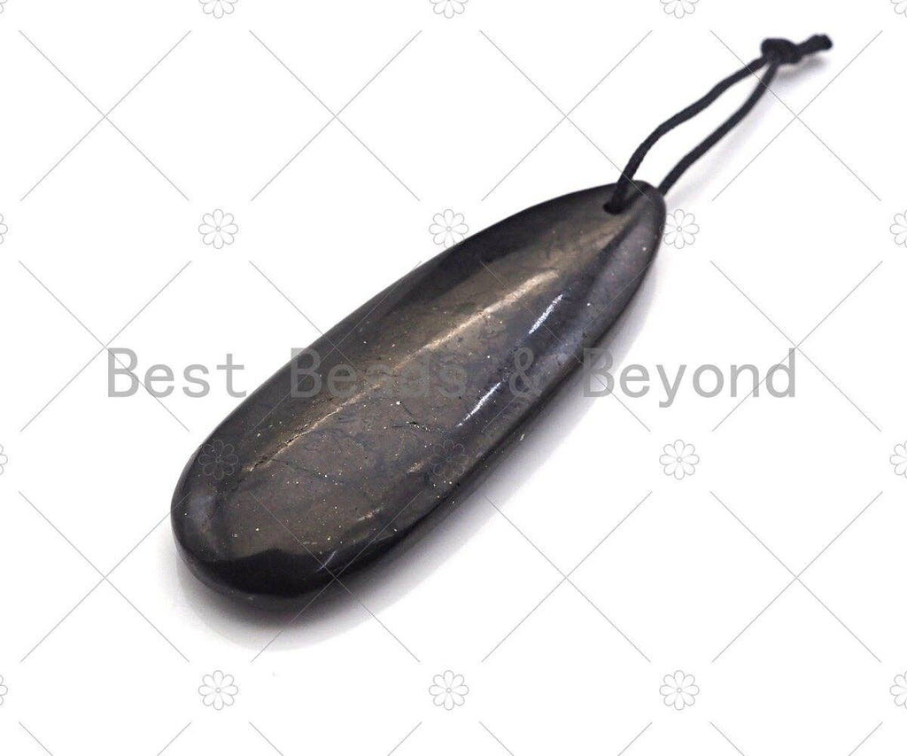 Drop Shape Shungite Pendant for EMF Protection, Shungite Authentic Stone, Healing Energy Pendant, Meditation, Protection,20x60mm, sku#U989