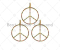 CZ Micro Pave Peace Symbol Pendant/Charm,sku#ML42