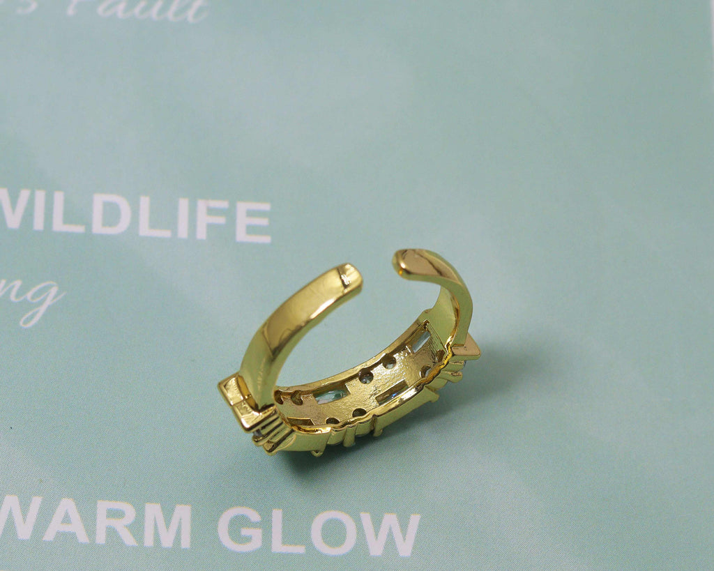 Rectangle CZ Adjustable Ring, Sku#LD211