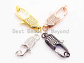 CZ Clear Micro Pave Lobster Claw Clasp, Cubic Zirconia Clasp/Clips/Connecto, sku#H45C