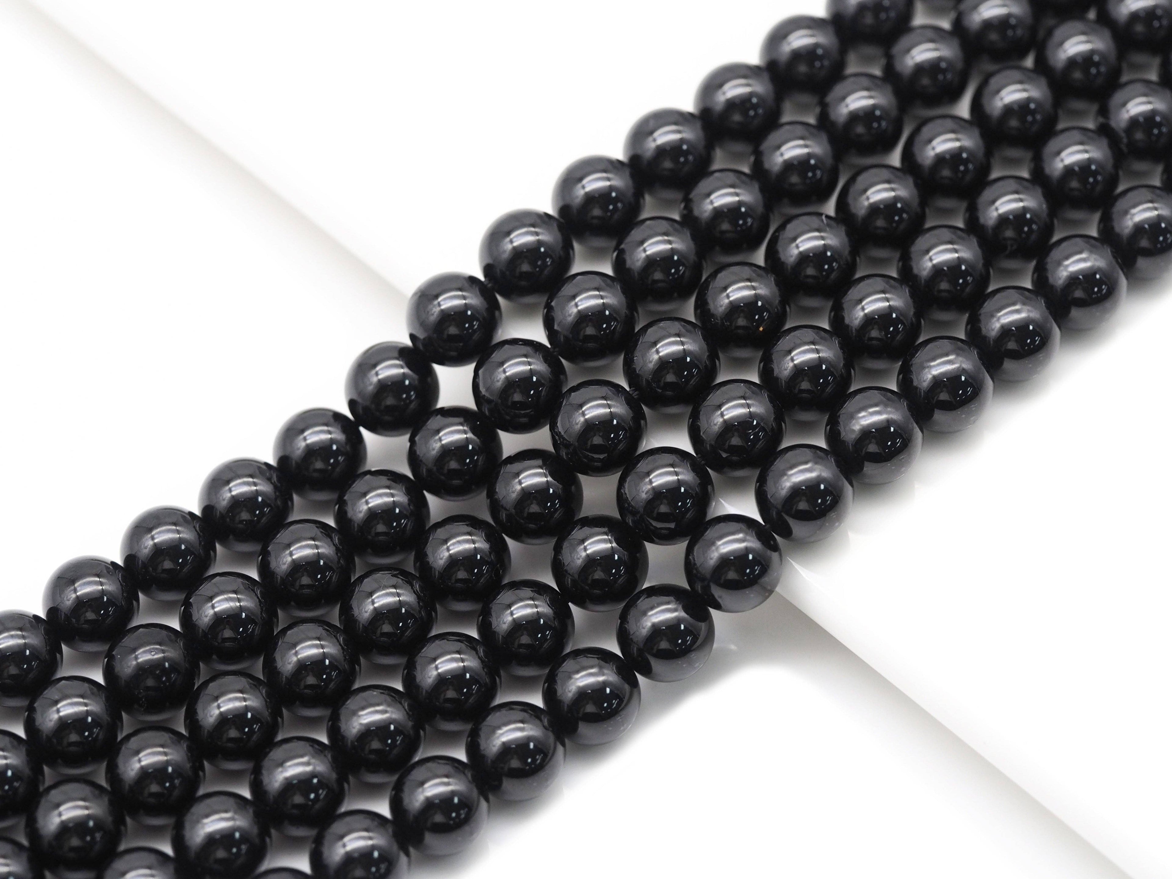 Genuine High Quality Black Spinel Round Smooth Beads, Sku#U1379