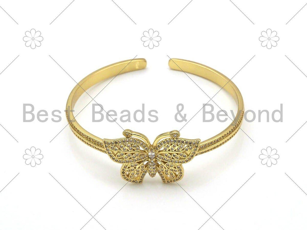 CZ Micro Pave Butterfly Bracelet, Sku#LD143