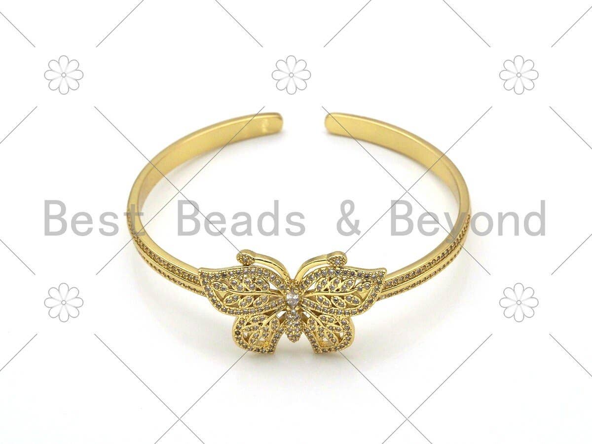 CZ Micro Pave Butterfly Bracelet, Sku#LD143