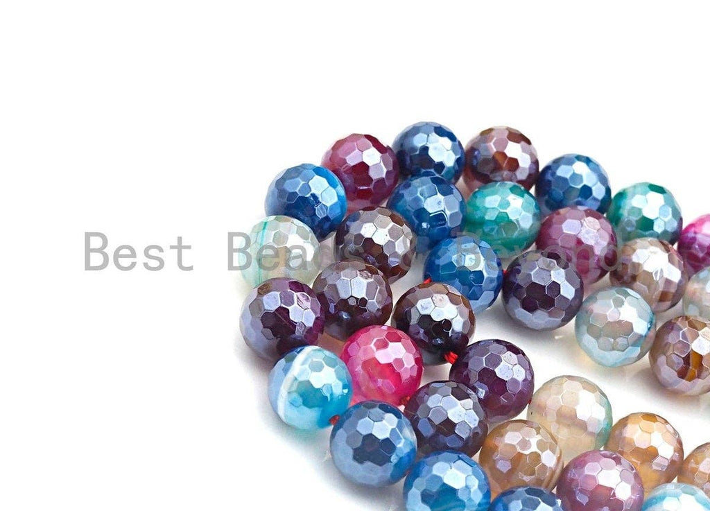 Mystic Multicolor Agate, round faceted agate 6mm/8mm/10mm/12mm, sku#U689