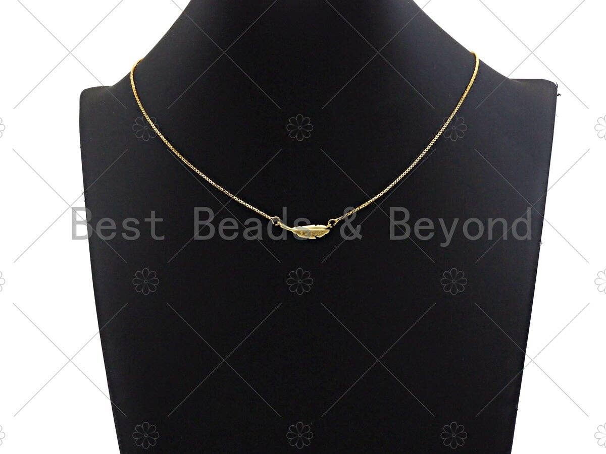 CZ Micro Pave Feather Shape Pendant/Charm/Connector, I'm yours Letter Feather Connector, Silver/Gold/Black Tone, 6x22mm, Sku#Y276