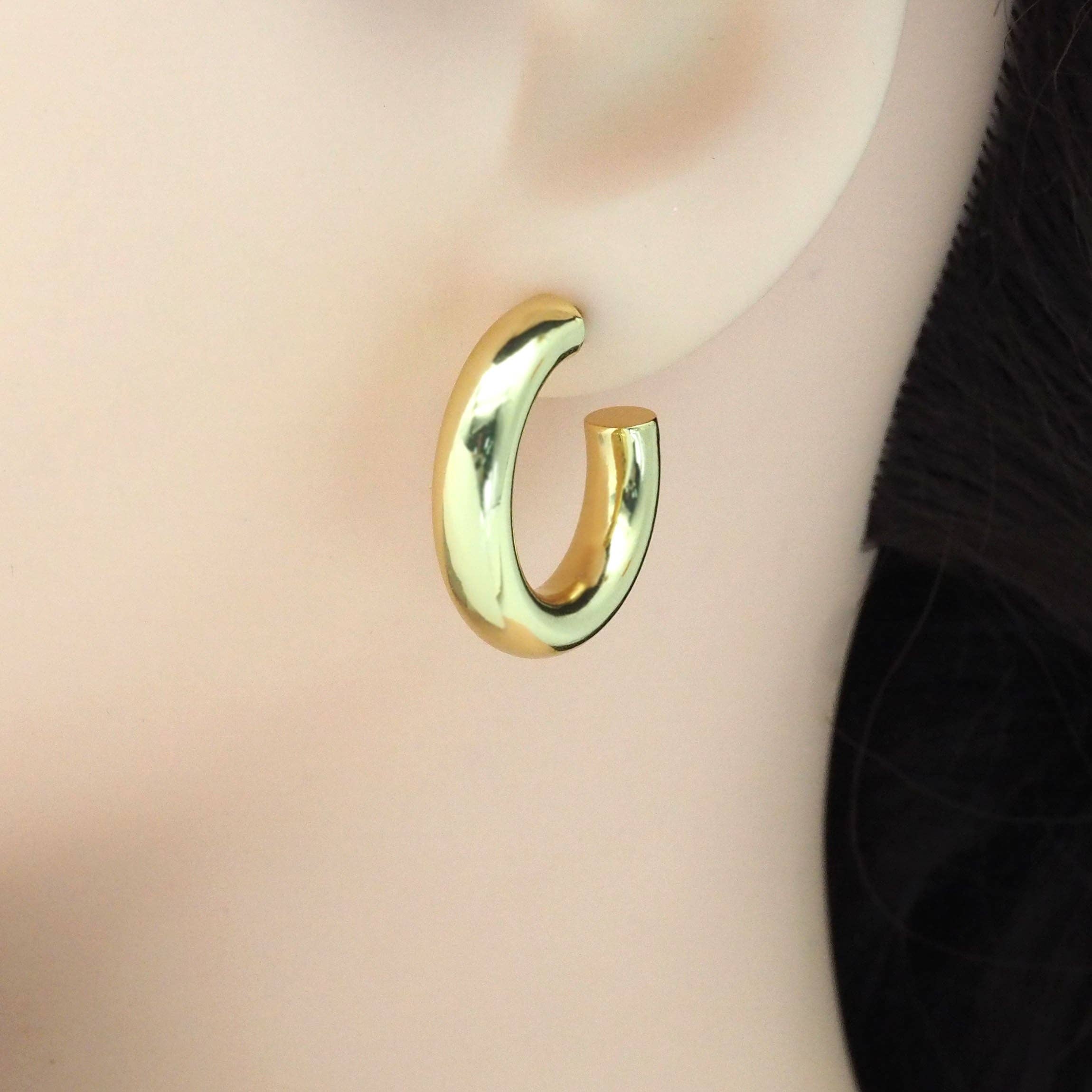 20mm/26mm Gold Hoop Earrings, Sku#Y796