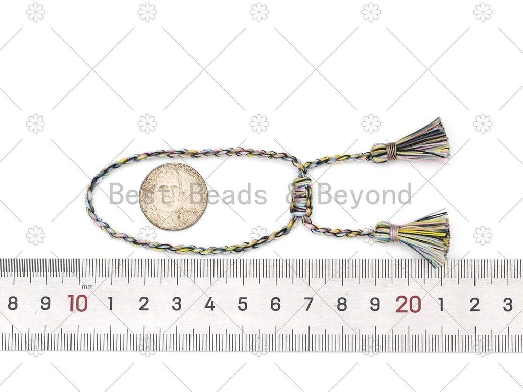 Silk String Bracelet, Pull tie Bracelet, Draw bracelet, Multicolor Silk lucky knot bracelet, String bracelet, Cord Bracelet, sku#M405