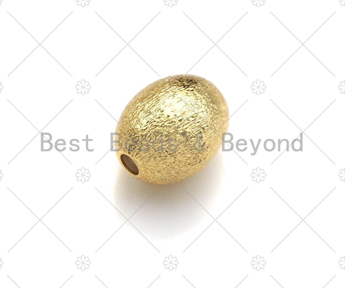 Brushed Gold Oval Shape Spacer Beads, Gold Oval Space Beads, Necklace Bracelet Beads, 8x10mm, sku#Y332