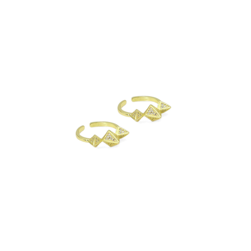 Clear CZ Spike Adjustable Ring, Sku#LK931