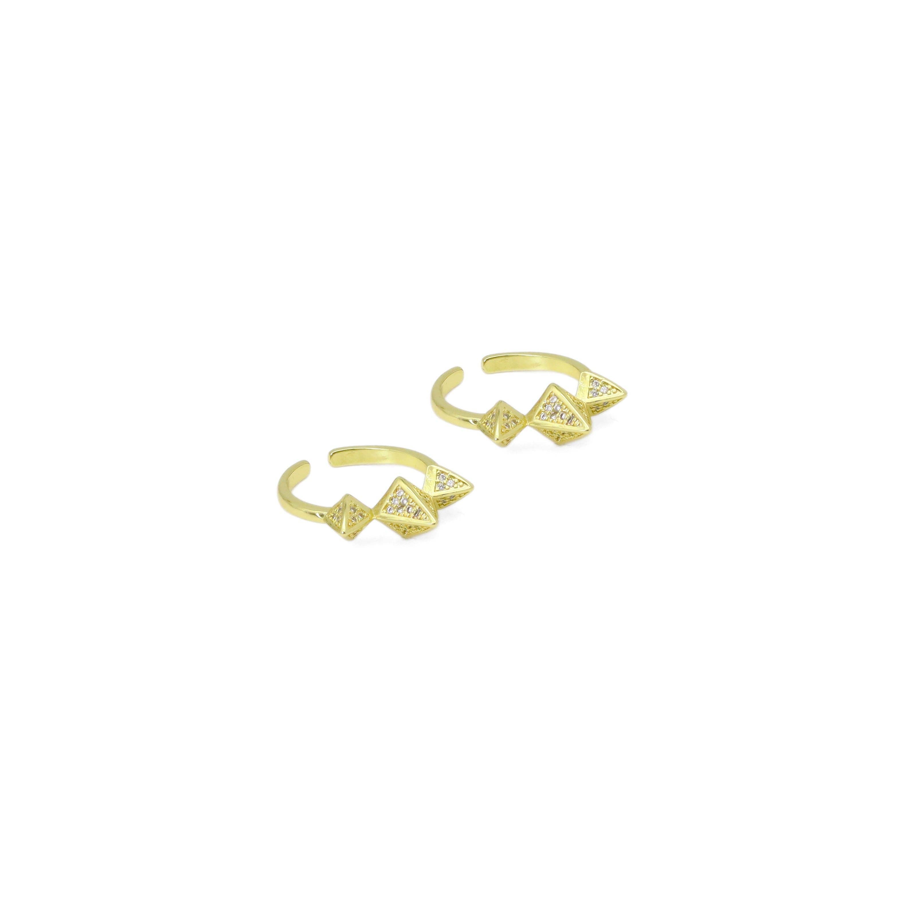 Clear CZ Spike Adjustable Ring, Sku#LK931