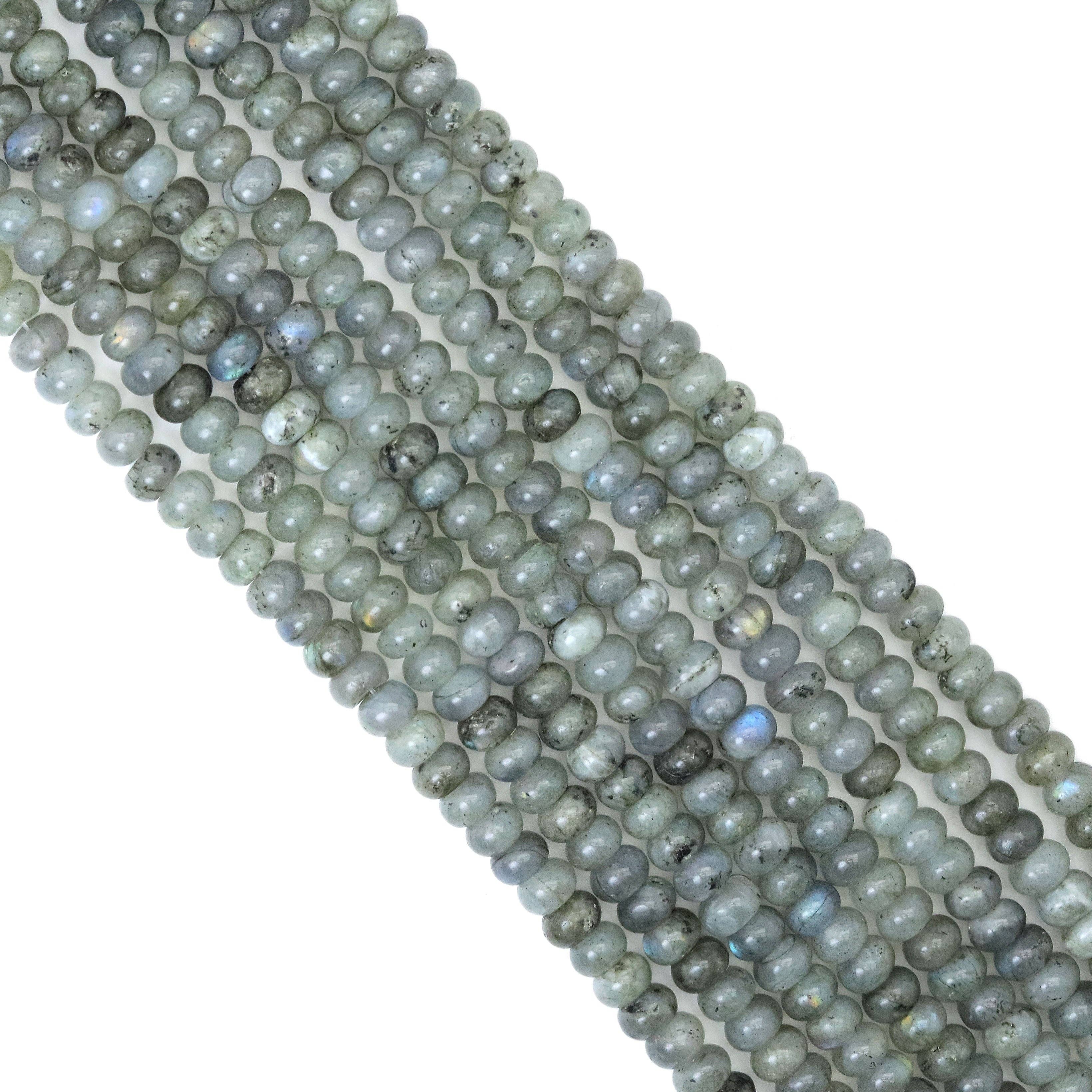 4x6mm Labradorite Rondelle Smooth Beads, Sku#U1908