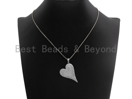 Antique Silver Tone Heart Pendant, X132